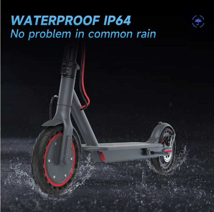 8.5" Solid Tires Electric Scooter , 350W Motor, Up to 19 MPH and 21-23 Miles Long-Range Portable Foldable Commuting Scooter for Adults with Double Braking System and App