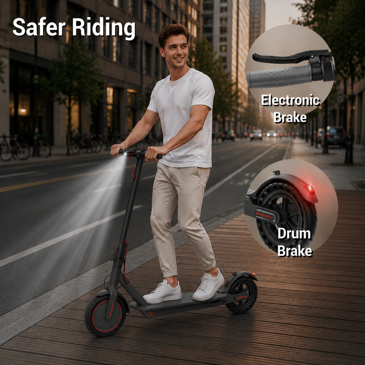 JOYHIS J078 Electric Scooter for Adults, 350W Motor, 19mph Speed, 8.5" Solid Tires, Max 21 Miles Range, Foldable Commuter E-Scooter
