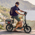 JH1PRO Electric Bike with Adujustable Seat and Carry Basket for Adult, Max 14miles Range, 15.5-21MPH Speed Power by 500W Motor, Comfortable 14" Pneumatic Tire and Wider Deck & Height