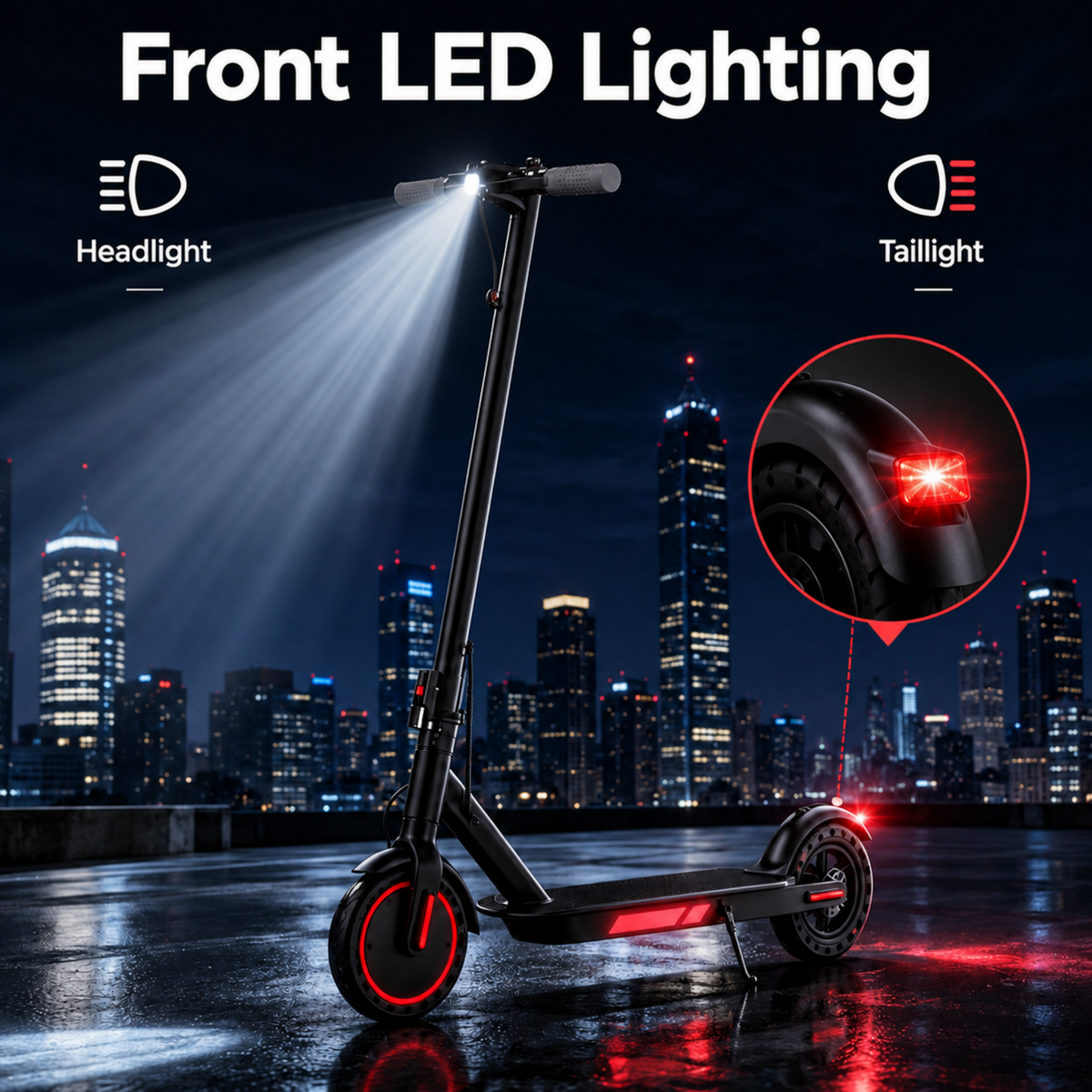 JOYHIS J078 Electric Scooter for Adults, 350W Motor, 19mph Speed, 8.5" Solid Tires, Max 21 Miles Range, Foldable Commuter E-Scooter
