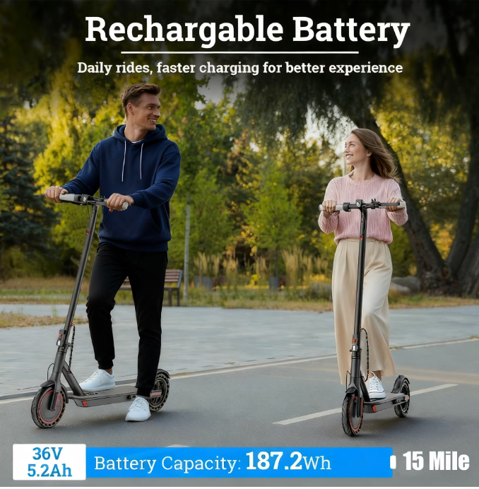 Refurbished Like New Electric Scooter for Adults, 350W motor 15 MPH Portable Folding Commuting Electric Scooter Up to 21 Miles Range, 8.5"Anti-skid solid tyre