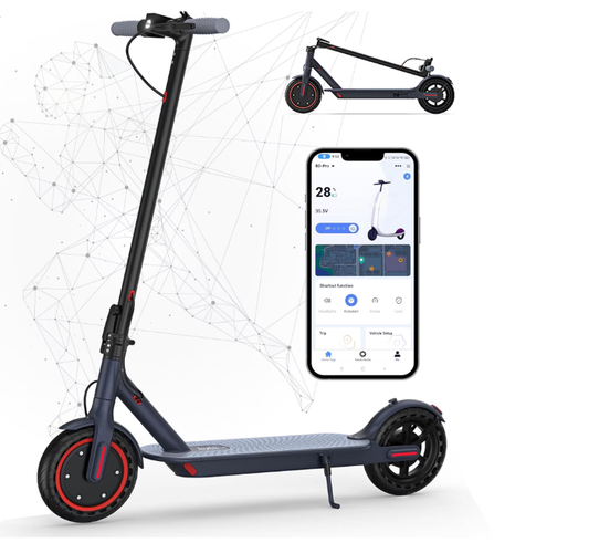 JOYHIS Electric Scooter for Adults, 350W Motor 19 MPH Portable Folding Commuting Electric Scooter Up to 21 Miles Range 8.5"Anti-skid solid tyre