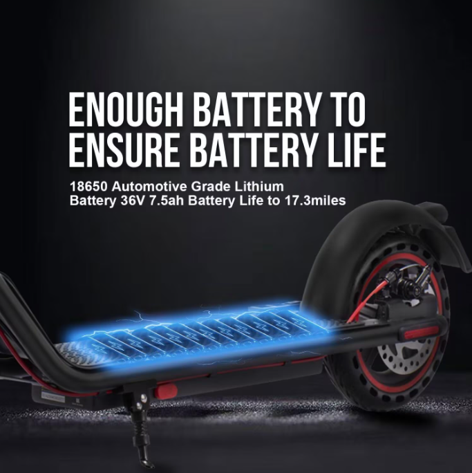 JOYHIS J078L Adult Electric Scooter, 350W Motor, 15-19 MPH Speed, 21 Miles Range, Anti-Skid 8.5" Solid Tires, Double Braking System, App-Controlled