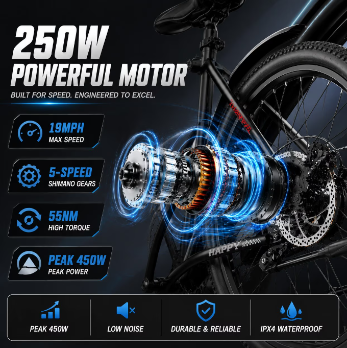 Electric Bike for Adults, 26'' Up to 50 Miles 20MPH Electric Mountain Bike with 48V Removable Battery 500W Motor UL2849 Class 2 (Blue)