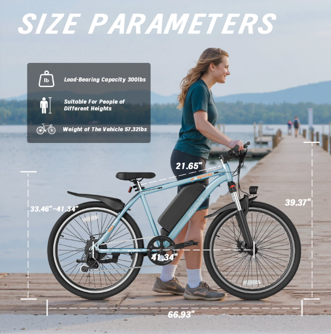 Electric Bike for Adults, 26'' Up to 50 Miles 20MPH Electric Mountain Bike with 48V Removable Battery 500W Motor UL2849 Class 2 (Blue)