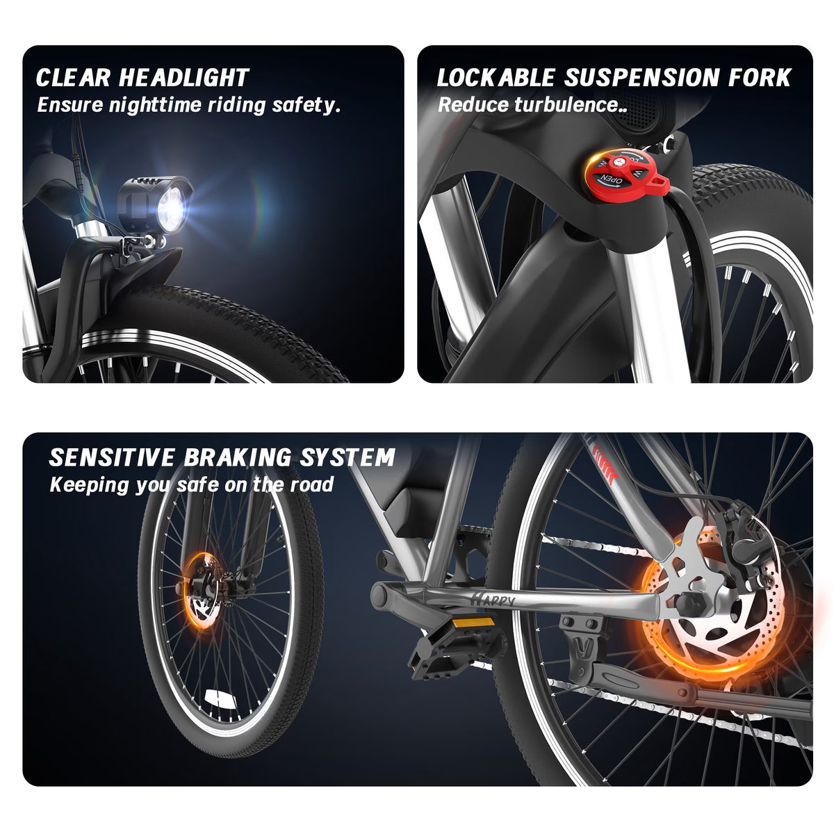 Electric Bike for Adults, 26'' Up to 50 Miles 20MPH Electric Mountain Bike with 48V 430W Removable Battery 500W Motor UL2849 Class 2 (Grey)